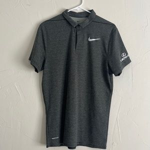 Gray Nike Aeroreact Golf Polo w/ Lexus Logo. Size Small.